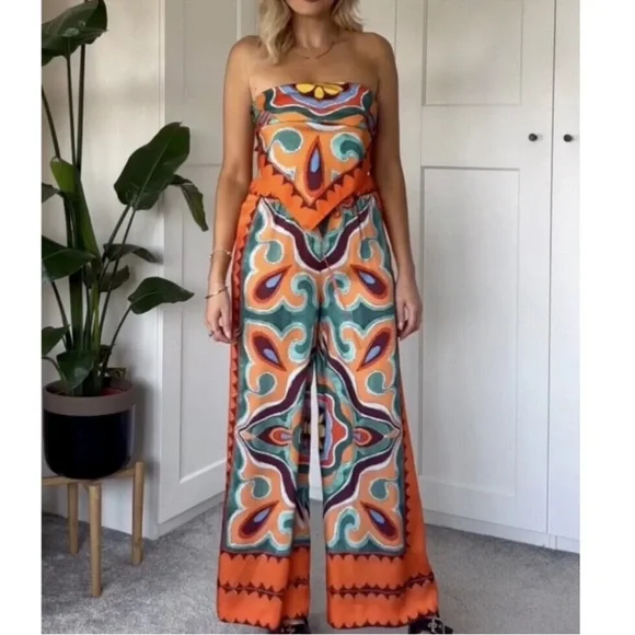 ZARA BANDANA TOP ORANGE - Picture 2 of 7